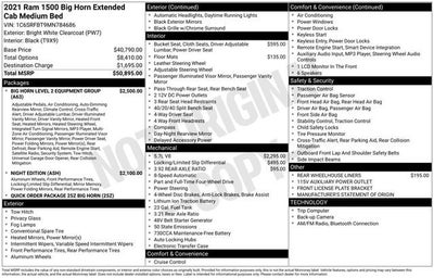2021 RAM 1500 Big Horn Quad Cab 4x4 6'4" Box