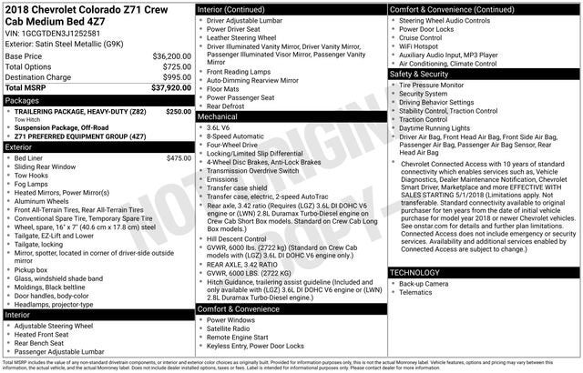 2018 Chevrolet Colorado 4WD Z71