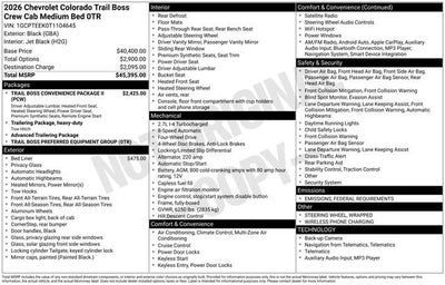 2026 Chevrolet Colorado Trail Boss