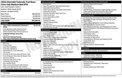 2026 Chevrolet Colorado Trail Boss