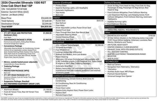 2026 Chevrolet Silverado 1500 RST