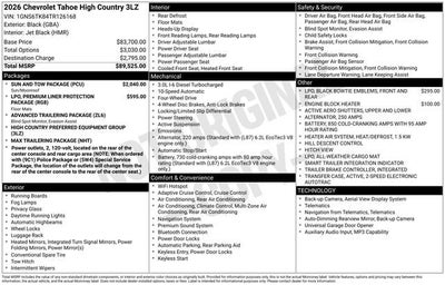 2026 Chevrolet Tahoe High Country