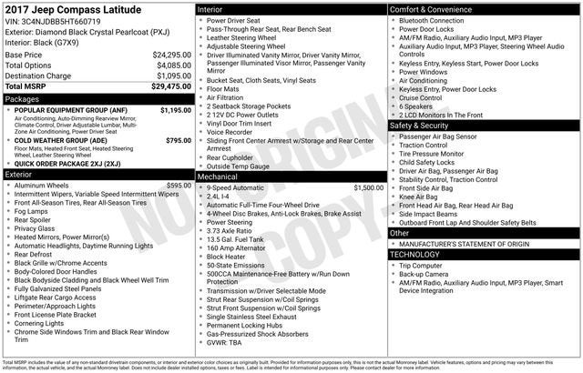 2017 Jeep New Compass Latitude 4x4