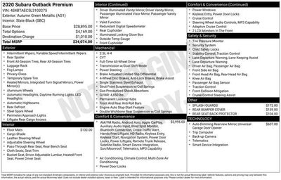 2020 Subaru Outback Premium