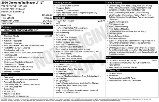 2026 Chevrolet Trailblazer LT
